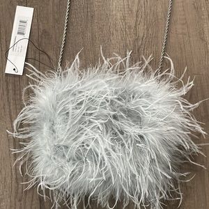 New with Tags Loeffler Randall Feather Clutch